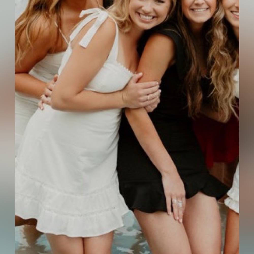 White Grad dress